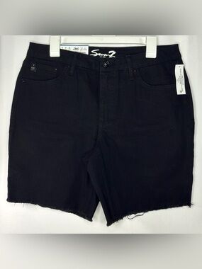 Seven7 Relaxed Bermuda Black Denim Mid Rise Shorts Size 10